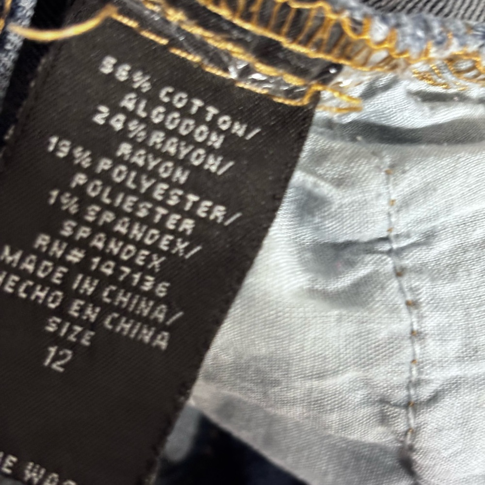 1822 Denim Dark Blue Distressed Ankle Jeans - Picture 6 of 6